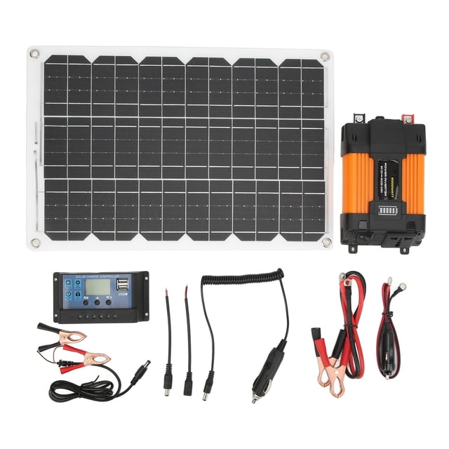 Sistema de energía Solar portátil, inversor de corriente de 4000W, 30A, 12V, 24V, controlador de carga Solar, 18W, 18V, Kit de Panel Solar de 500W, 12V a 110V