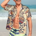 thumbnail image 4 of Uemuo Floral With Birds And Fantasy Flowers Printed Regular Fit Short Sleeve Casual Hawaiian Shirt for Men,Aloha shirt,Tropical shirt,Floral print shirt,Vacation Beach shirt-, 4 of 9