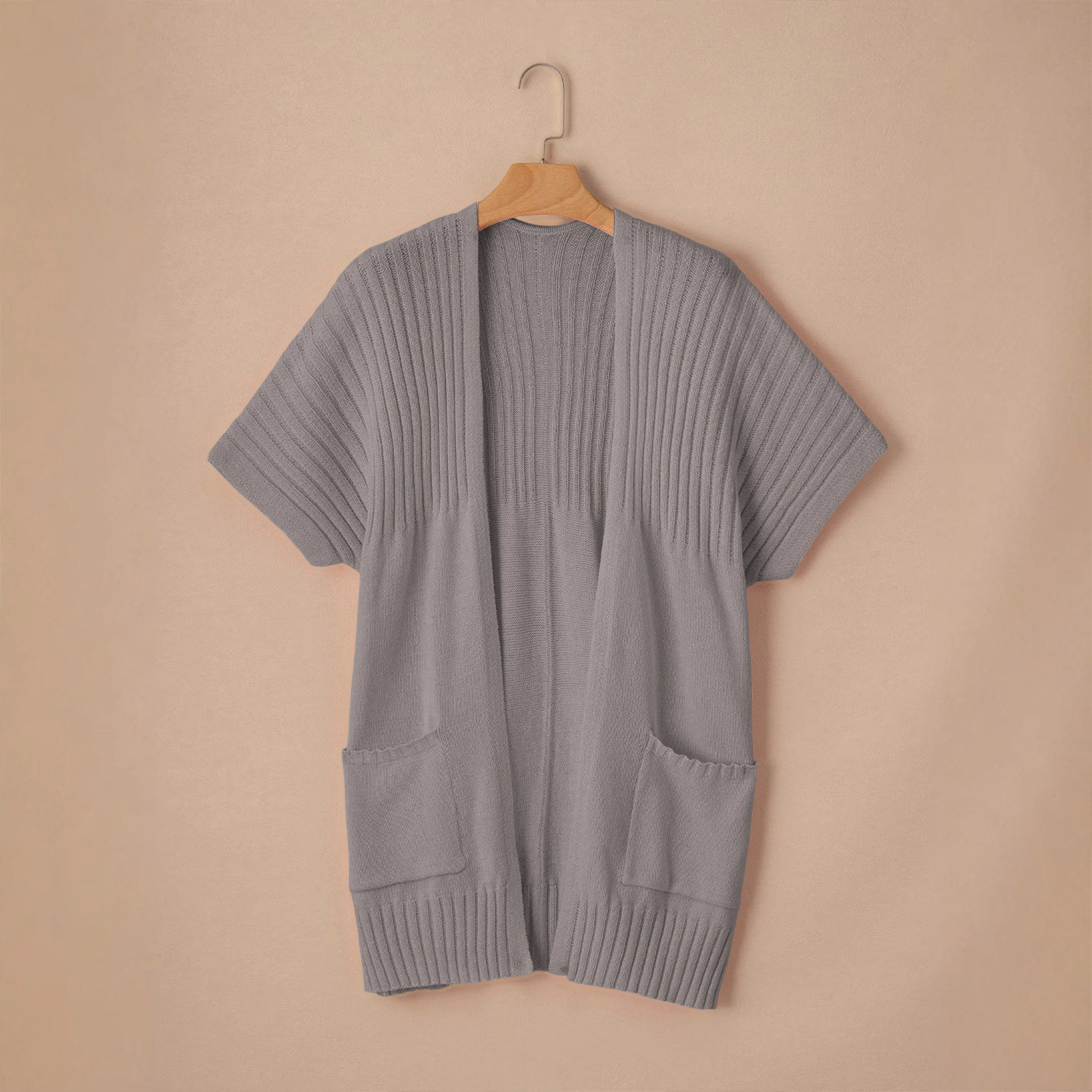 Women Long Sleeve Open Front Cardigan Casual Lightweight Cardigans Loose Knit Outwear with Pockets