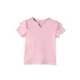 thumbnail image 5 of CCRFTGI Shirts for Child Girls Size 10-12 Ruffle Short Sleeve Casual Loose T-Shirts Trendy Tops Cute Little V Neck Summer Shirts Classic Tees Pink 3-4 Years, 5 of 6