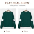 thumbnail image 4 of CURBODO Women's Striped Varsity Sweatshirt Oversized Long Sleeve Crewneck Pullover Fall Casual Tops, 4 of 6