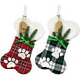thumbnail image 1 of Dalrosia 2PCS Christmas Stockings 15 Inch Buffalo Plaid Stocking Fireplace Bone Hanging Stockings Fabric Xmas Stocking Pet Stocking Christmas Ornament for Family Christmas Holiday Party, 1 of 4