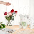 thumbnail image 3 of 12pcs Valentine's Day Trapezoid PP Plastic Gift Bags Flower Bouquet Bags with Handle Clear 40x23.4x1.3cm Unfold: 12~24x11x16.8cm, 3 of 6