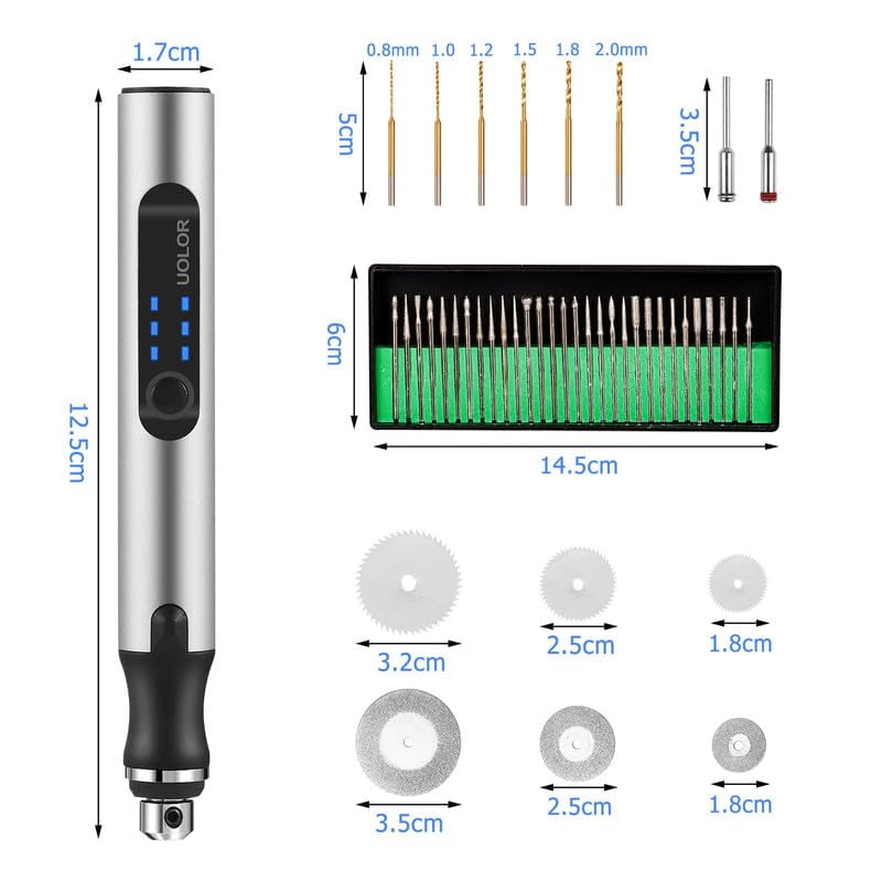 USB Rechargable Engraving Pen with 42 Bits, Mini Electric DIY Engraver Cordless Rotary Tools Portable Engraving Tool for Jewelry Wood Metal Stone Plastic Glass Etching