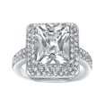 thumbnail image 4 of ELYA Jewelry Women's Radiant-Cut Clear Cubic Zirconia Sterling Silver Ring, 4 of 4