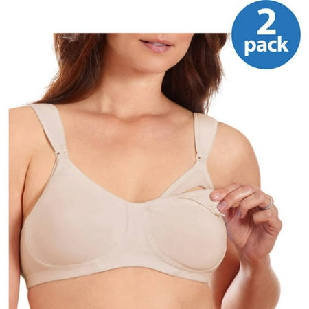Loving Moments by Leading Lady Maternity Wirefree Sport Nursing Bra with Padded Comfort Straps and Full Sling, 2-Pack