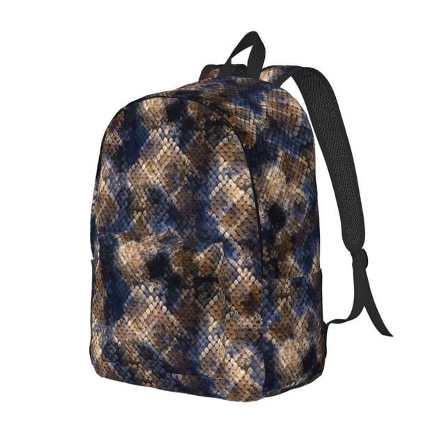 Easygdp Watercolor Snake Skin Mochila de Lona Resistente para Laptop, Compatible con Laptops de 15 a 17 pulgadas, Ideal para Escuela, Trabajo y Viajes-Small