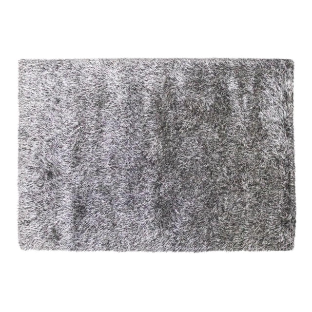 Tapete Pie De Cama Unimat Poliéster Gris Negro 70X110 Cm