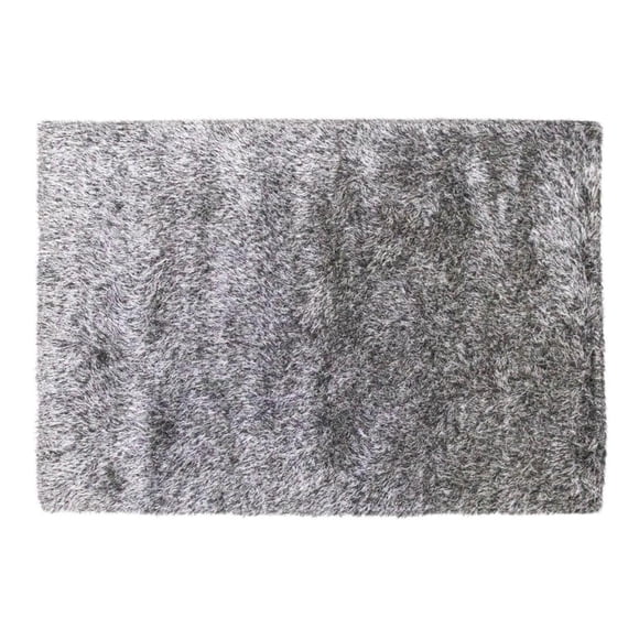 Tapete Pie De Cama Unimat Poliéster Gris Negro 70X110 Cm