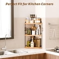 thumbnail image 4 of Corner Bathroom Counter Organizer, 3-Tier Wood Countertop Organizer for Perfume, Makeup Storage, Skincare Organizers for Vanity, Counter Corner Shelf for Kitchen, Bathroom, Dresser (Natural), 4 of 7