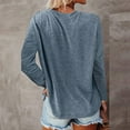 thumbnail image 5 of Tbopshirt Womens Top Women Casual Soild O-Neck T-Shirt Loose Long Sleeve Tops Pockets Solid Blouse, 5 of 5