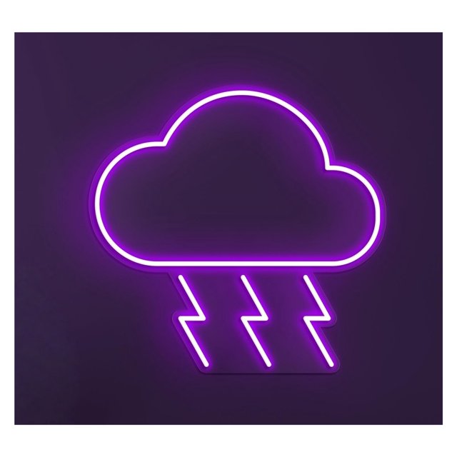 Letrero De Neón LED Con Forma Nube Relámpagos, Tormenta Eléctrica, Arte Pared, Clima Tormentoso, Decoración Habitación Para Niños 40cm