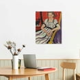 thumbnail image 3 of Acheng Canvas Wall Art Posters Print Gray Dress with Violet Stripes 1942s Painting Illustrations Modern for Living Room, Bedroom, Office  16x20 in, 3 of 5