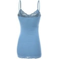 thumbnail image 3 of Bozzolo Women Junior & Plus Adjustable Spaghetti Strap Lace Trim Tunic Tank Top Camisoles, 3 of 5