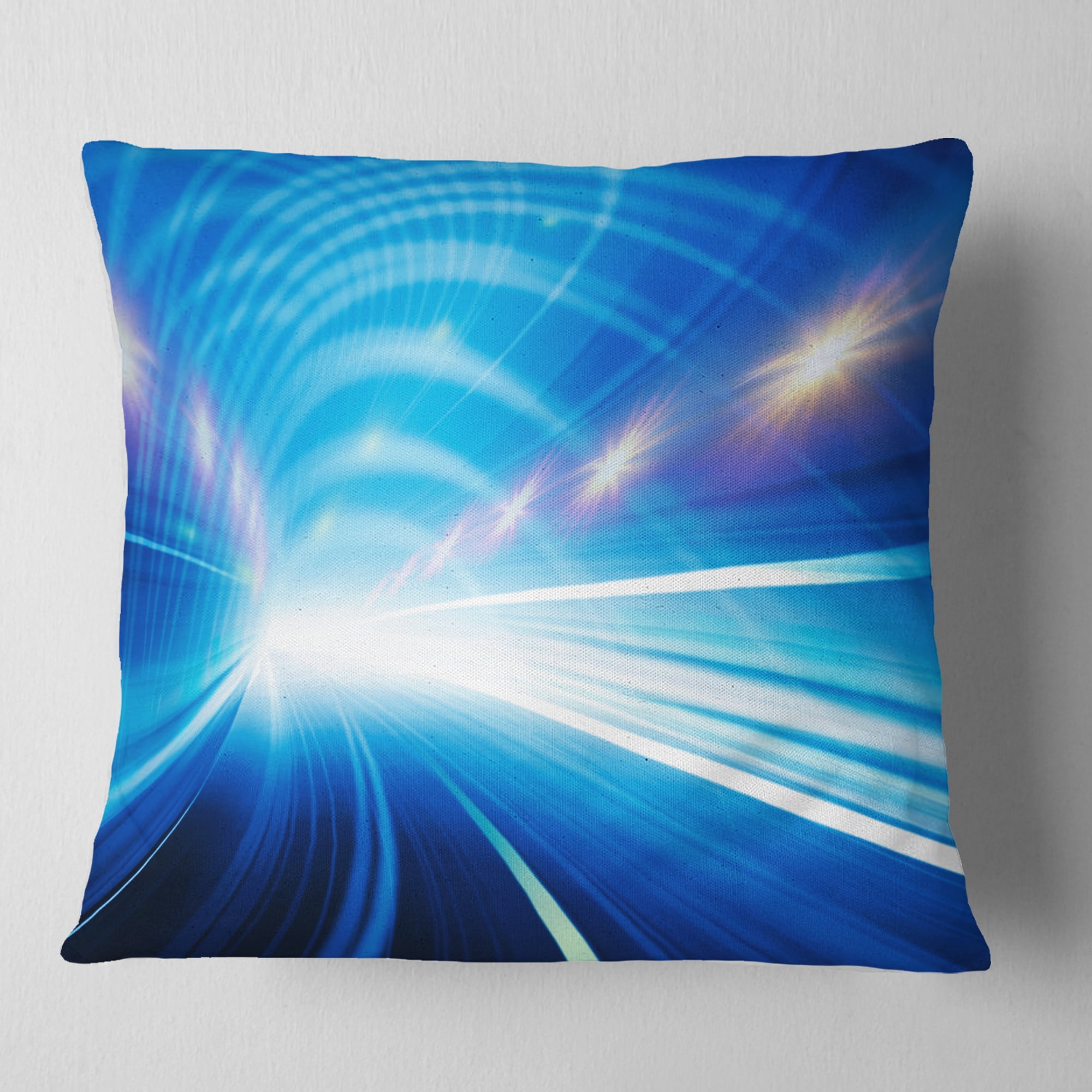 Designart Speed Motion in Highway Tunnel - Abstract Throw Pillow - 18x18