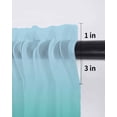 thumbnail image 6 of Teal Blue Ombre Tier Curtains 45 Inch Length,Sheer Curtains for Bedroom Living Room Window Modern Abstract Art Gradient Aesthetics Small Half Window Kitchen Curtains & Drapes 27.5"x45" 2 Panels, 6 of 6