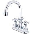 thumbnail image 2 of Kingston Brass KS2611AX Robinet de Lavabo 4 Po. avec Poignée Croisée et Bonde en Laiton, Chrome, 2 of 4
