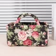 thumbnail image 5 of Yucurem Boho Fabric Storage Basket with Handles, Portable Quilted Baskets for Storages, Foldable Floral Laundry Organizer Bin for Home Picnic Shopping Travel, 8.66" x 4.72" x 4.72", 5 of 5