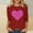 Red, variant on HaoXianJian Valentine's Day Shirt for Women Glitter Love Heart Printed T-Shirt Top 3/4 Sleeve Tee Crew Neck Casual Blouse Tops Size S-2X