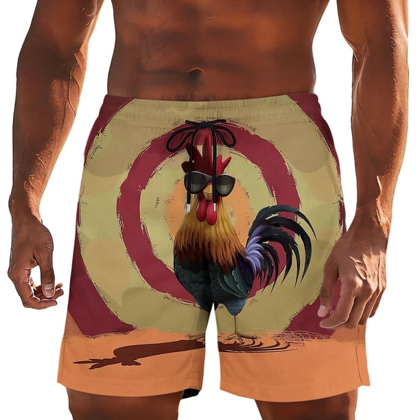 Pantalones de Cintura Elásticos con Cordón para Hombres, Pantalones de Natación de Playa con Bolsillo Oculto, Pantalones Cortos de Verano Casuales