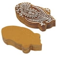 thumbnail image 3 of IBA Indianbeautifulart Textile Printing Block Paisley Leaf Hand Carved Wooden Stamp Wood Block Printing Textile Stamp For Fabric /Pottery Blocks- 4 Inches, 3 of 6