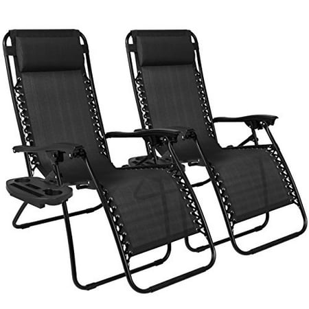 Best Choice Products Zero Gravity Chairs Case Of (2) Black Lounge Patio