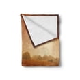 thumbnail image 2 of Galaxy Soft Flannel Fleece Throw Blanket, Landscape from the Movie Fictional Galaxy Clash Pattern Sunset Mountains, Cozy Plush for Indoor and Outdoor Use, 50" x 70", Brown Yellow, by Ambesonne, 2 of 6