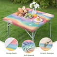 thumbnail image 4 of Dreamy Pastel Wave Pattern Square Fitted Tablecloth with Elastic Edge,Square Table Cover,Washable Elastic Table Cover for Home Kitchen Party Decor 36"x36", 4 of 6