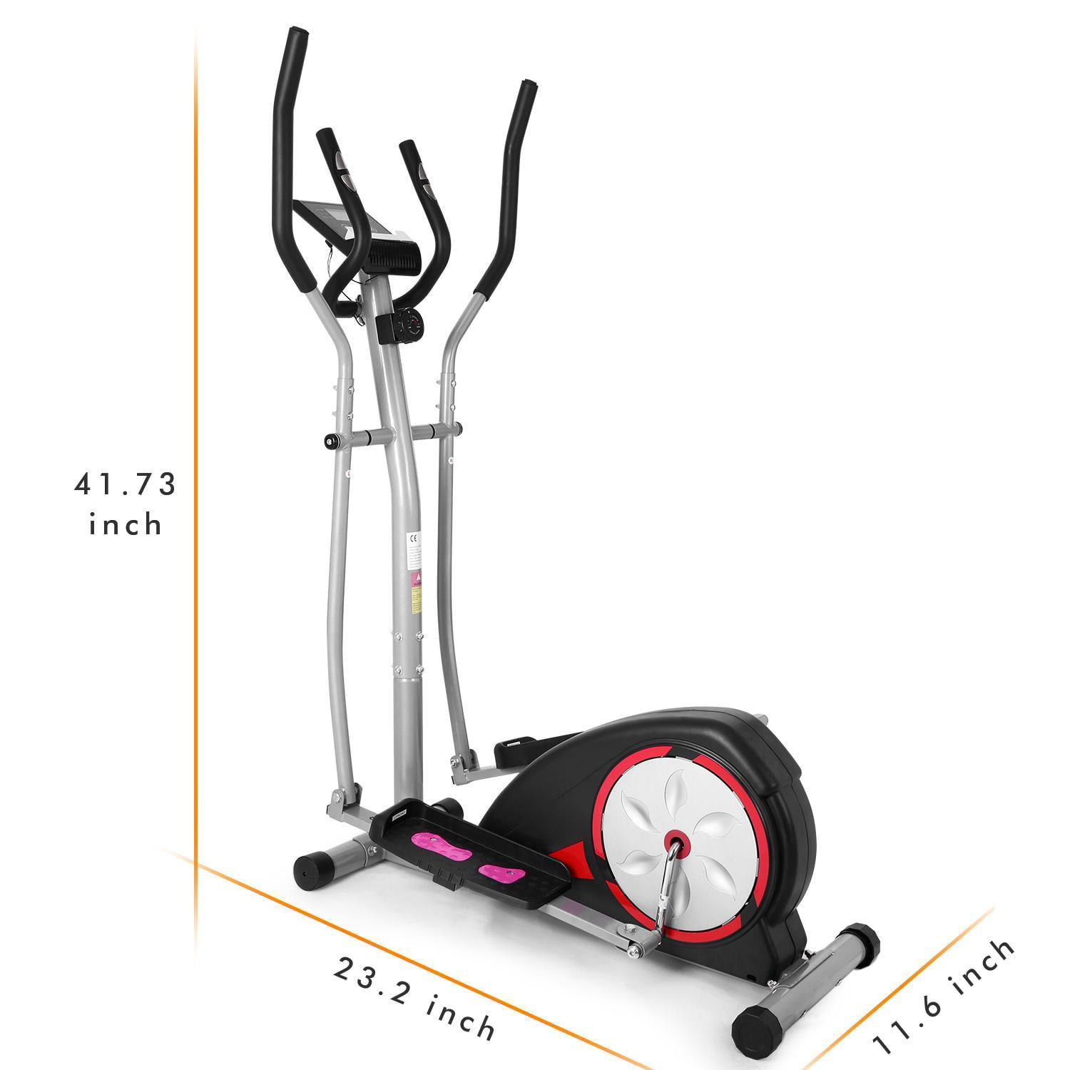 Elliptical Trainer Machines with LCD Monitor and Pulse Rate Grips Magnetic Smooth Quiet Driven Max Weight Capacity 350Lbs FUNMILY Elliptical Machines 