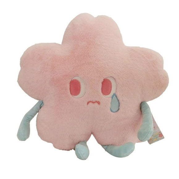 Plush Toy, Flower Shape Delicate Crying Emotional Plush Toy 40 X 40cm Fine Workmanship  for Office Pink 40 X 40cm