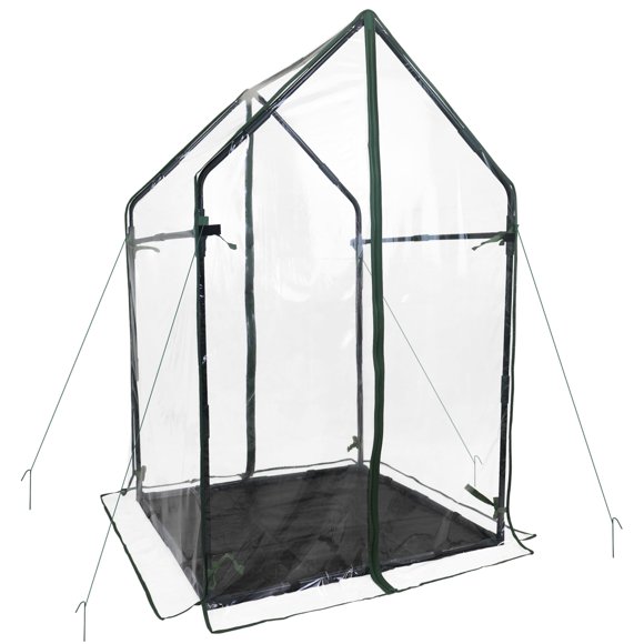 Invernadero Mini Gardzen con Fondo Impermeable, Invernadero Portátil con Estructura Metálica Resistente, Pequeño Invernadero para Uso Exterior e Interior, 36,2"(L) x 36,2"(A) x 59,5"(H)