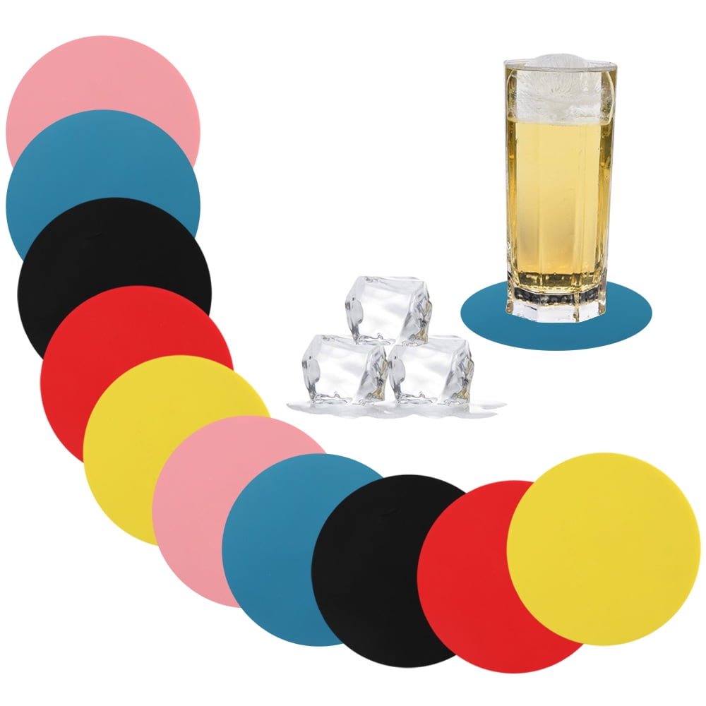 Smooth plain round silicone coaster soft rubber hotel coaster antislip