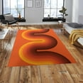 thumbnail image 3 of Mid Century Trippy Geometric Area Rugs,Retro Orange Brown Machine Washable Area Rugs for Living Room Non Slip Backing Rugs for Bedroom, Printed Home Decor Area Rug 4x6ft, 3 of 6