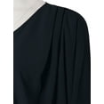thumbnail image 3 of A2Y Women's Loose Fit Lightweight Open Front Woven Chiffon Cardigan Navy 2X, 3 of 5