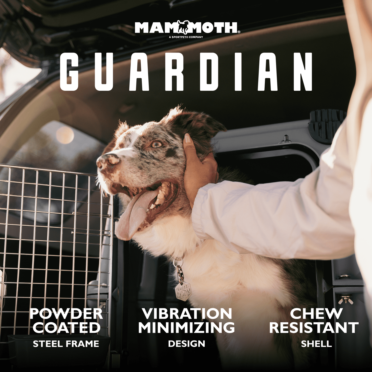Mammoth Guardian Strong and Durable 36 inch Plastic Dog Kennel, Gray