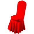 thumbnail image 4 of Jupe Plissée Spandex Chaise Couverture Mariage Banquet Fête Salle à Manger Décor Rouge, 4 of 7