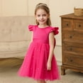 thumbnail image 2 of Zhuashum Easter Dresses For Girls 5-6 Years Crew Neck Sleeveless Solid Color Sundress Summer Lovely Dress Casual Simple Style Clothes For Girls Hot Pink, 2 of 5