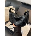 thumbnail image 6 of Deago Woven Small Crescent Shoulder Bag for Women Crossbody Bags Underarm Purse Hobo Handbag with Adjustable Strap (Black), 6 of 8