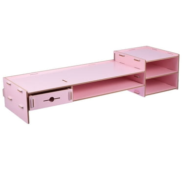FUTUREORYY Monitor Stand Drawer Height Adjustment Plastic Pink 1Pack