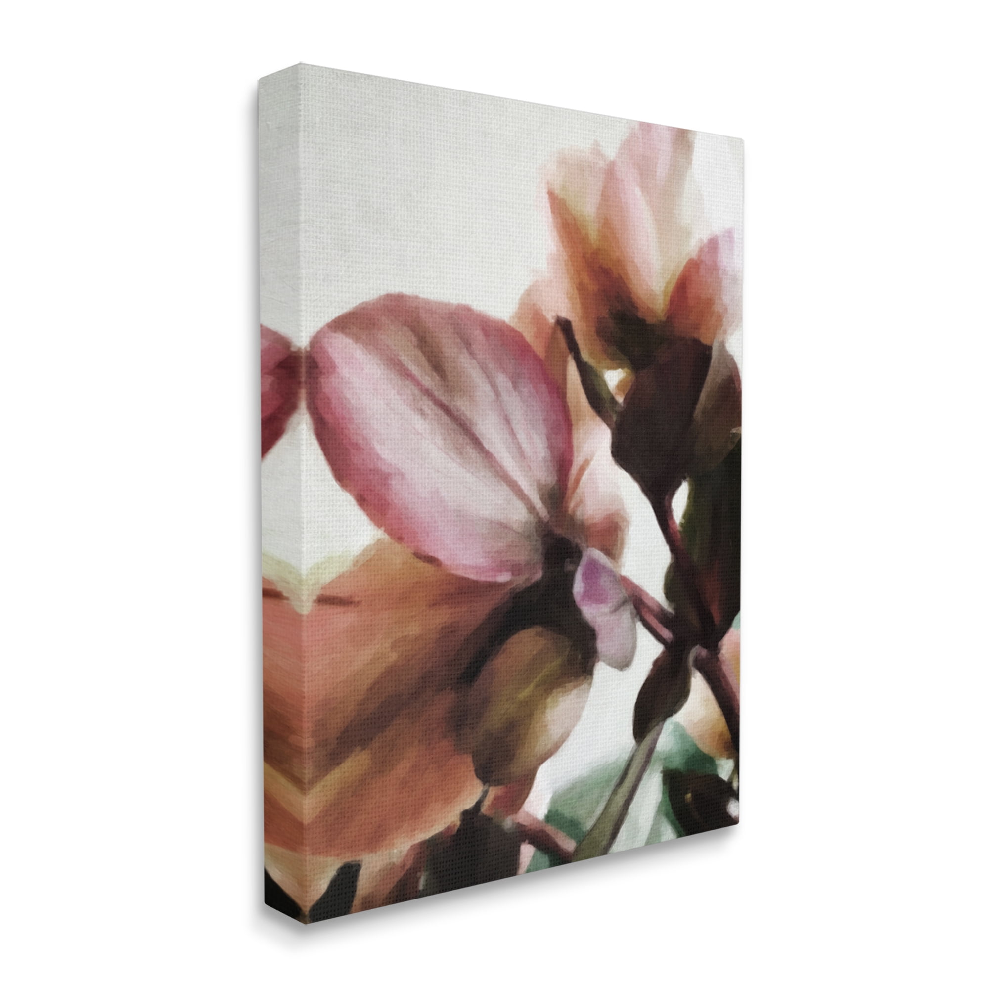 Stupell Industries Abstract Pink Petals Botanical & Floral Painting Gallery Wrapped Canvas Print Wall Art, 16 x 20