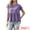 Purple, variant on DARING DIVA Women's Short Sleeve Blouse Casual Round Neck Ruffle Flowy Top XS Purple