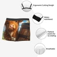 thumbnail image 3 of Gukieu Calf Butterflies Lilies A Print Men's Boxer Briefs, High Elastic Moisture Wicking Boxer Briefs Underwear-Small, 3 of 5