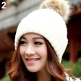 thumbnail image 1 of CDAR Women Winter Warm Braided Crochet Knitting Hat Girl Beret Ski Beanie Ball Cap, 1 of 7