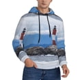 thumbnail image 2 of Daiia Lighthouse On The Waters for Men's Fashion Hoodies & Sweatshirts with Kangaroo Pocket Hooded Sweatshirt Breathable & Moisture Wicking-Small, 2 of 7