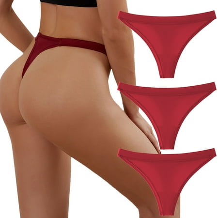 

ZMHEGW 3 Packs Briefs For Women Underpants Patchwork Color Panties Bikini Solid Knickers Christmas Gift Women s Underwear Seamless