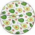 thumbnail image 1 of FMSHPON Avocado Fruit Xmas Christmas Tree Skirt Stand Mat for Holiday Party Decoration Indoor Outdoor 48 inches, 1 of 3