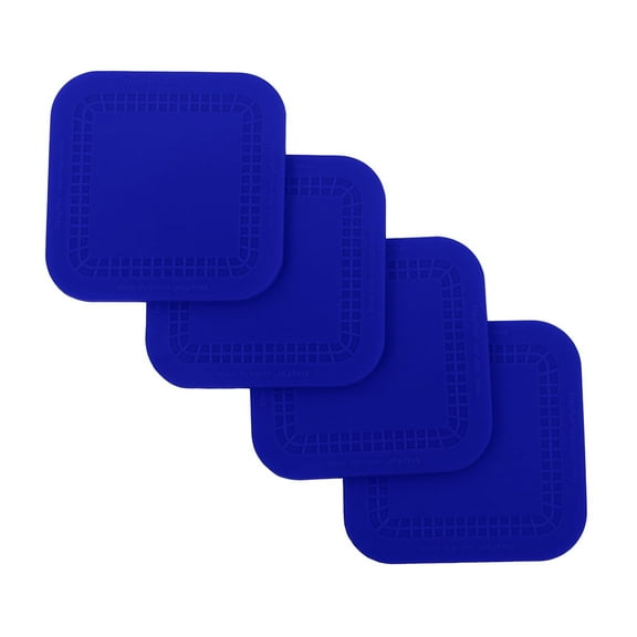 Stayput non-slip placemat, square coasters, 4'' x 4'', blue, set of 4