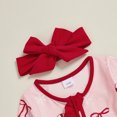 thumbnail image 5 of RUINIXCW Newborn Baby Girl Christmas Outfit Infant Girls Fall Winter Clothes Xmas Footed Romper Bow Print Long Sleeve Zip Up Footie Jumpsuit Headband, 5 of 9