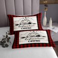 thumbnail image 3 of Erosebridal Happy Camping Coverlet Set Queen, Rustic Camper Bedding Set, Red Plaid decor, 3pcs, 3 of 5