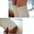 thumbnail image 4 of Dyfzdhu Autumn Winter Leg Warmers Women Solid Color Knitted Crochet Long Socks Calf Sleeve White, 4 of 4